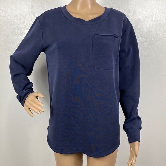 Haven Well Within Navy Long Sleeves Sleek Jersey Top - Picture 1 of 9